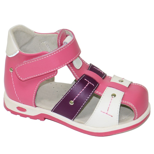 Сандалии ортодон фуксия/фиолетовый/св. сер 4010-1  фото 1