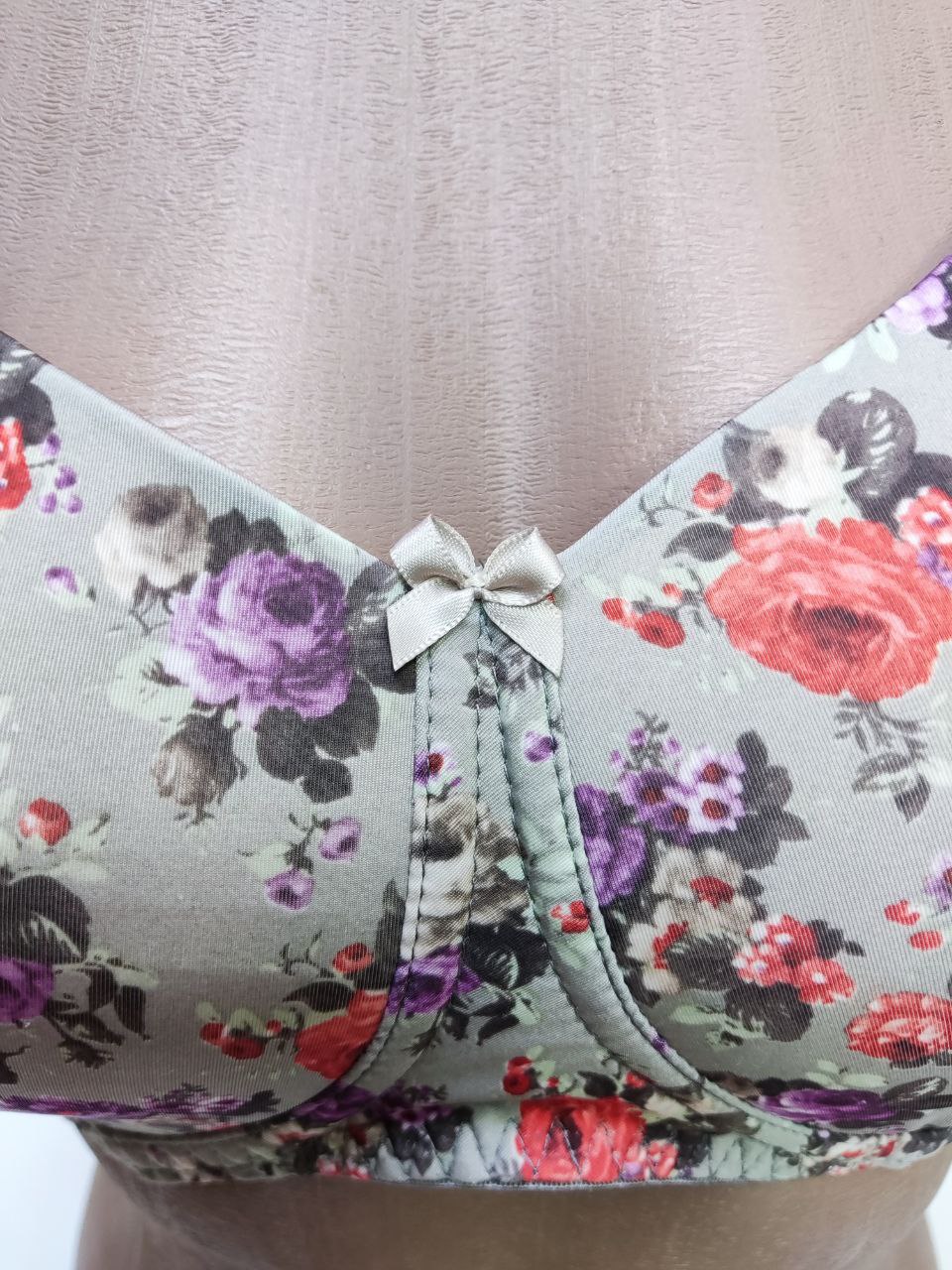 Бюстгальтер после мастэктомии  Цветы на сером ЛФ0907-1 П180 фото 5