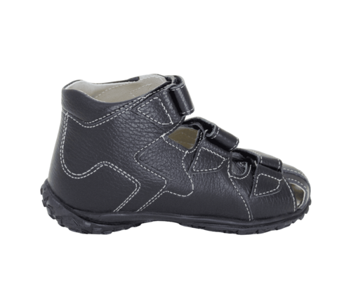 Сандалии ортопедические с закрытым носом Орфея Б4-224-304-000-1 кожаные черные фото 2