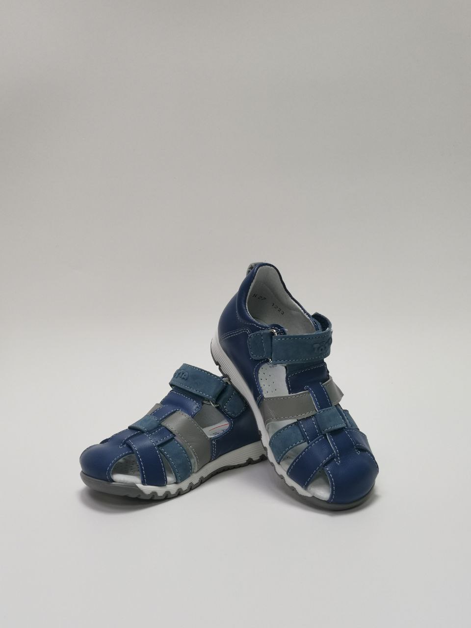 Сандали летние закрытый нос, ц. джинс/серый 1153/1-КП-3,43,01 фото 5